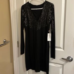 Fifteentwenty fitted dress with gold embellishment